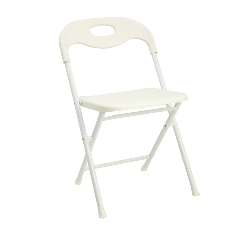 Folding Chairs, Stackable & Waterproof (Set of 4) - White