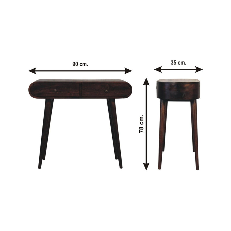 Curved Edge Console Table - Walnut