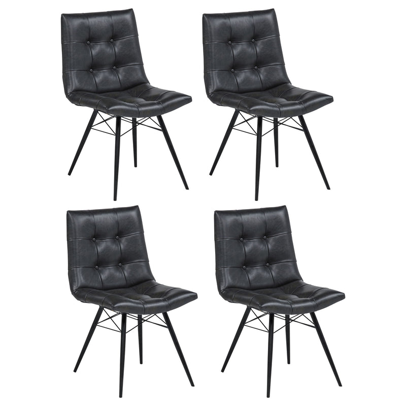 Tufted Back Dining Chairs (Set of 4) - Black