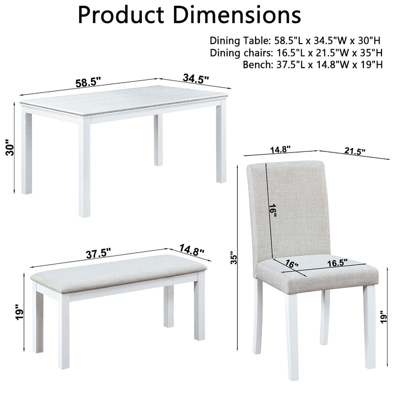 Dining Table Set With Crystal Decoration And Upholstered Chairs