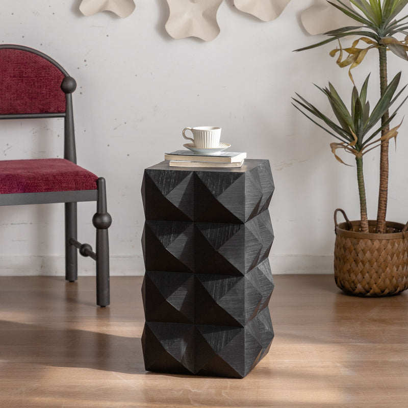 Side Table With 3D Embossed Pattern Design