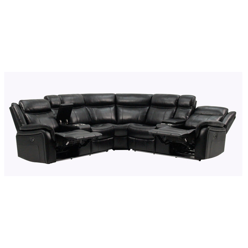 Jupiter - Leather Sectional - Black