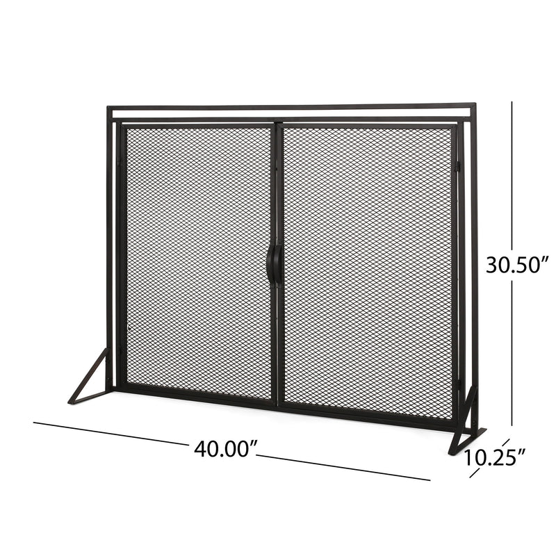 Samantha - Iron Fireplace Screen 2 Door Design