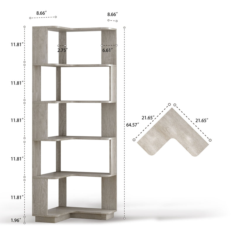 L-Shaped Corner Bookshelf