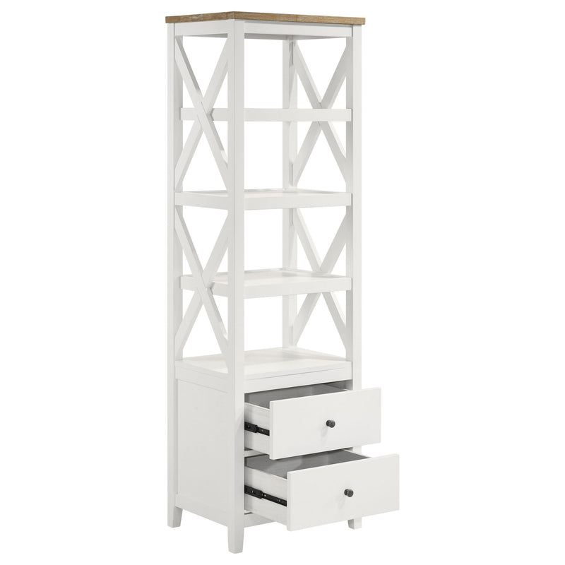 Delaney - 4 Shelf Bookcase With Top Storage Tower - White