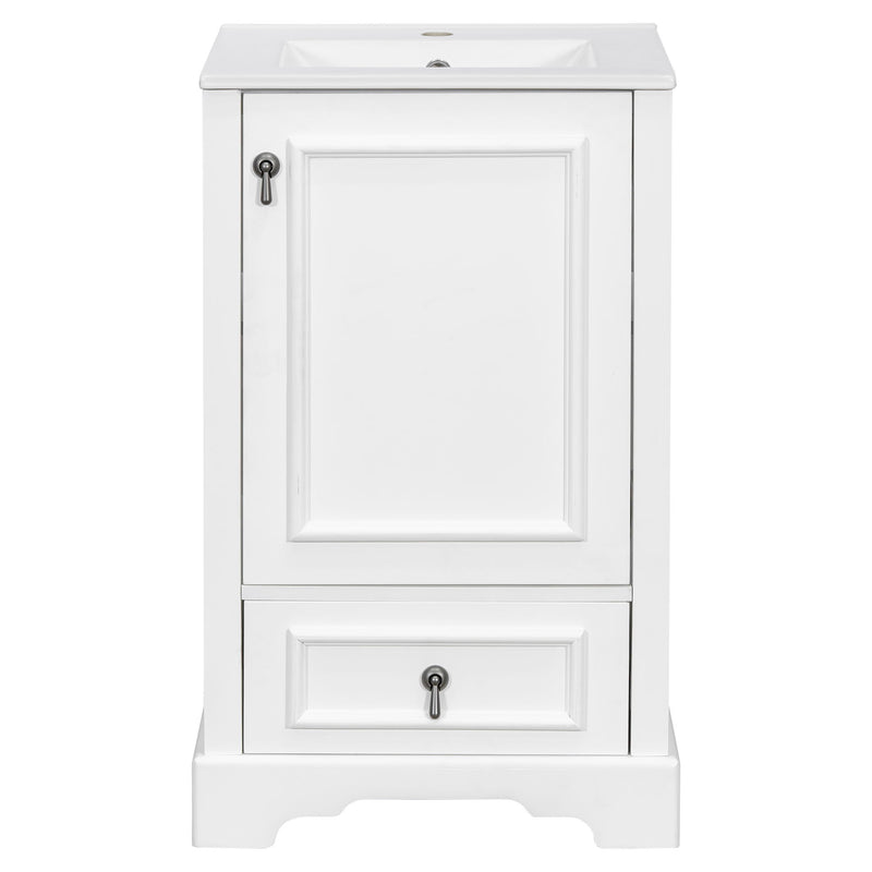 Bathroom Vanity With Sink, Soft Close Door, Adjustable U-Shaped Shelf