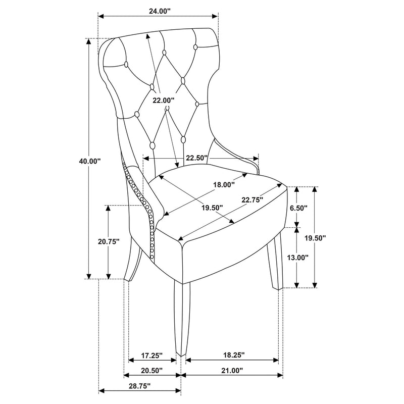 Tufted Dining Chair With Button Tufting And Nailhead Trim