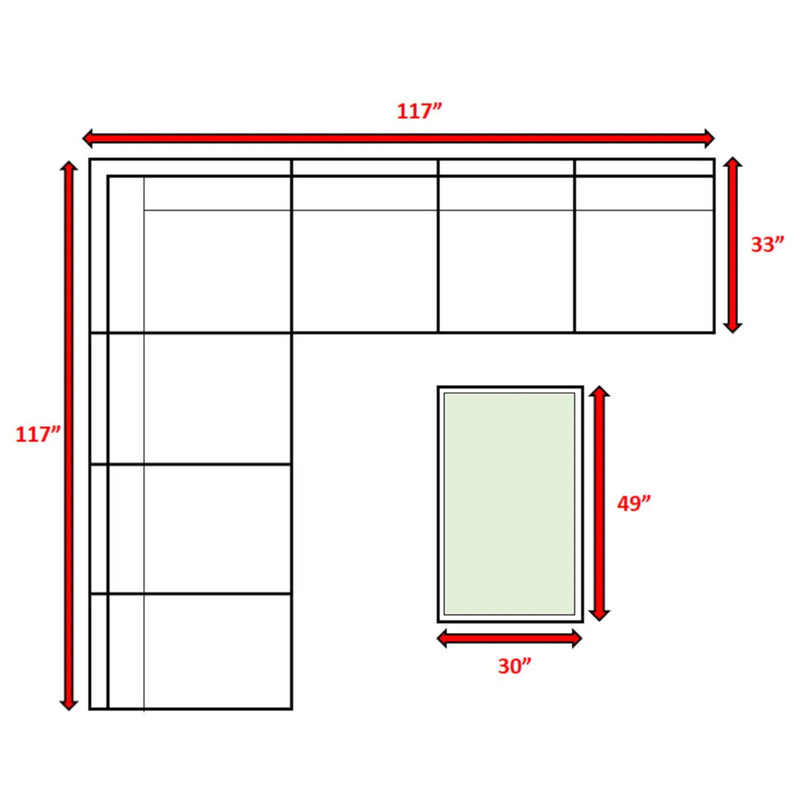 Comfortable Modern Patio Rattan Sectional Set With Cushions