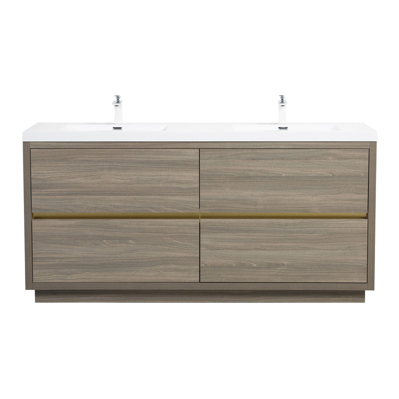 Bathin Freestanding Bathroom Vanity With Double Sinks, Bathroom Storage Vanity Cabinet With Stone Resin Countertop And Soft Close Drawers