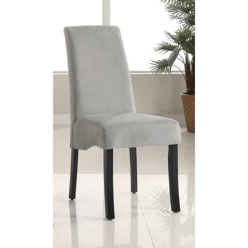 Upholstered Dining Chair Soft Padded Seat And Flared Back Design (Set of 2) - Gray