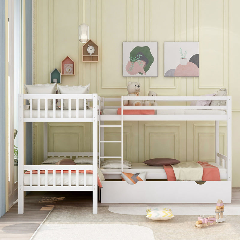 L Shaped Bunk Bed With Drawers