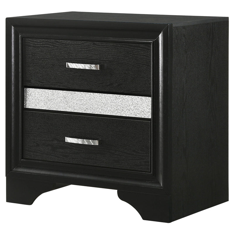 Transitional 2 Drawer Nightstand With Hidden Jewelry Tray
