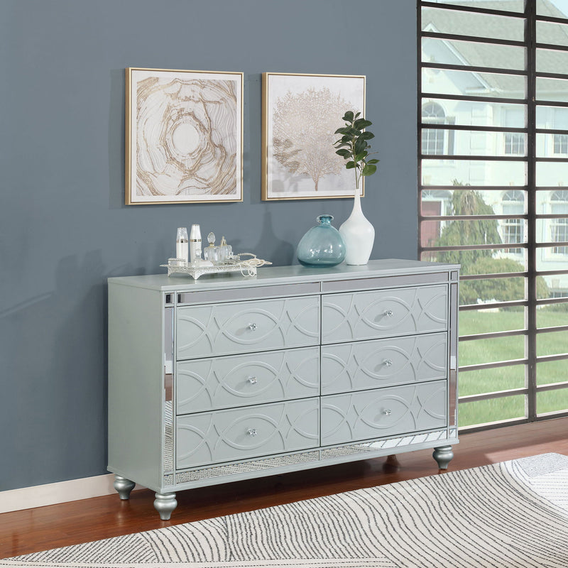 Arabesque - 6 Drawer Dresser - Silver