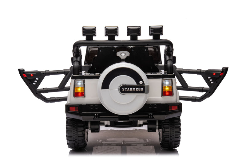 12V7A 30W*2 Four-Wheel Drive Leather Seat One Button Start, Forward And Backward, High And Low Speed, Music, Front Light, Power Display, Two Doors Can Open, 2.4G R / C, Seat Belt Four Wheel Absorber