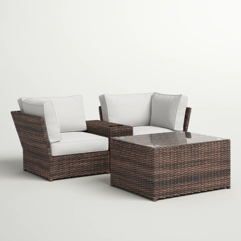 Comfortable Modern Patio Rattan Sectional Set With Cushions