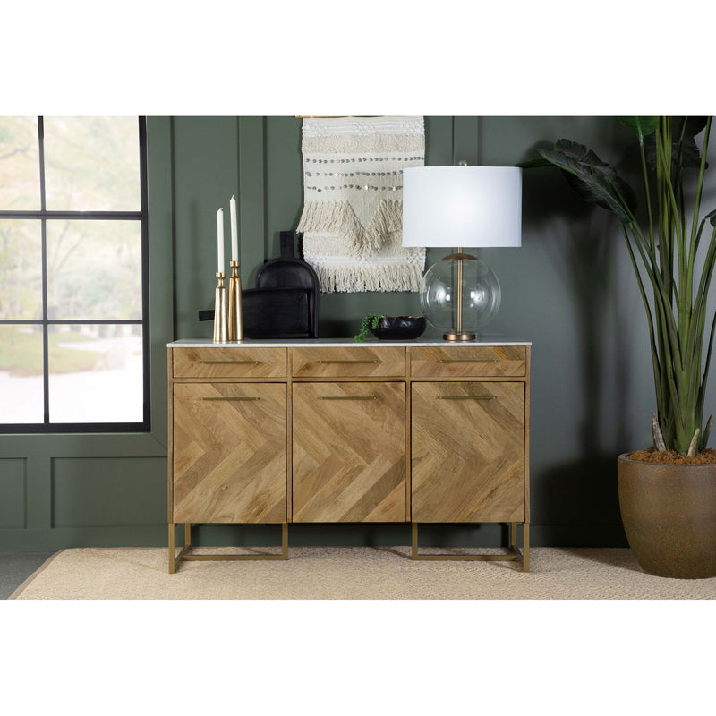 Paloma - 3 Door Herringbone Accent Cabinet - Natural