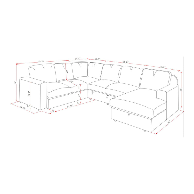 Melody - Sectional Sofa With Cushioning