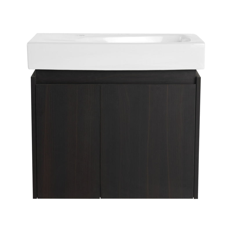 Modern Bathroom Vanity With Ceramic Basin, Wall Mounted Floating Sink Combo, Storage Cabinet