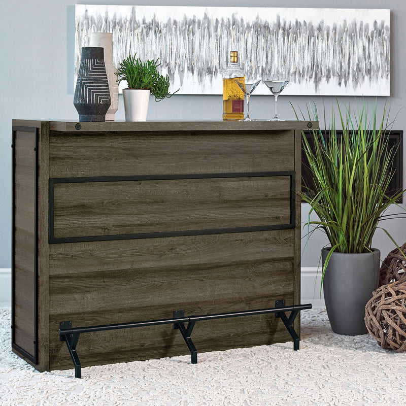 Garrison - 5 Shelf Home Bar Wine Cabinet With Stemware Racks And 12 Bottle Wine Storage - Oak