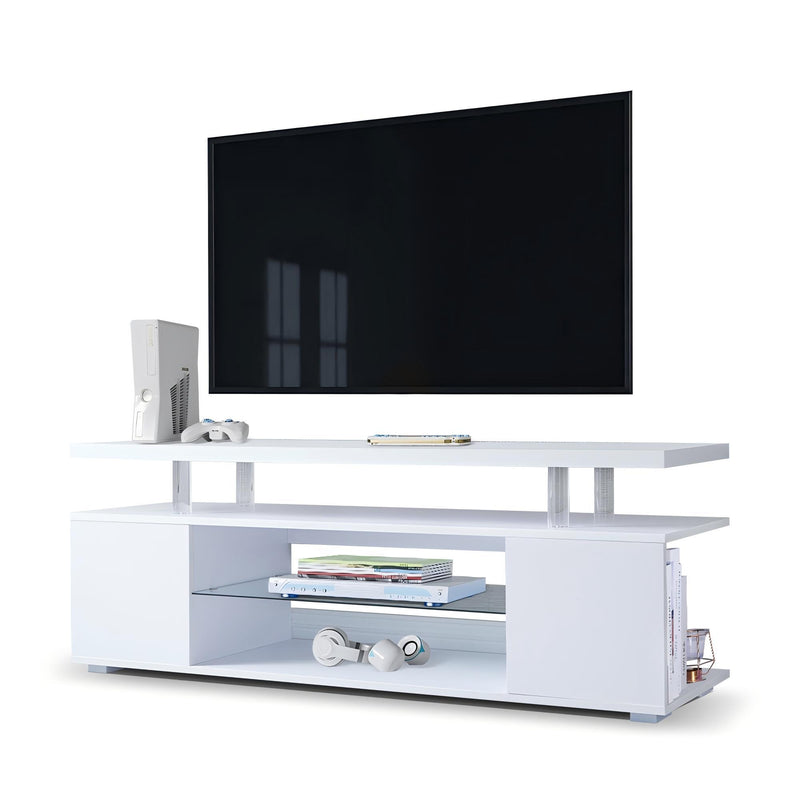 TV Stant With LED And Large Side Cabinet