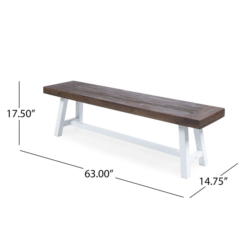 Tranquilizer - Outdoor Acacia Wood Bench With Slat Panel Design