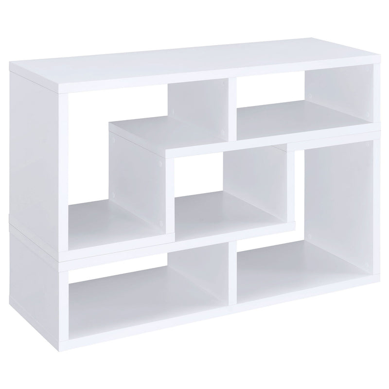 Convertable L-Shaped Bookcase With Open Shelves - White