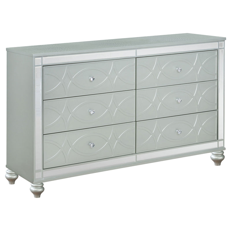Arabesque - 6 Drawer Dresser - Silver