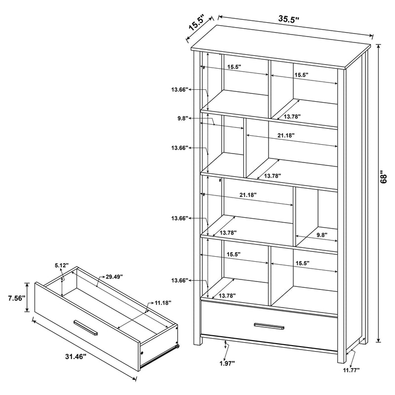 Dylan - 4 Shelf Storage Bookshelf