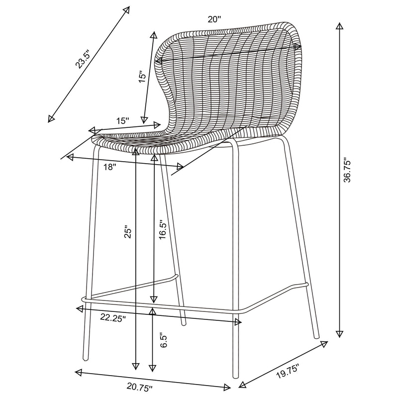Mckinley - Counter Chair (Set of 2) Seat - Brown
