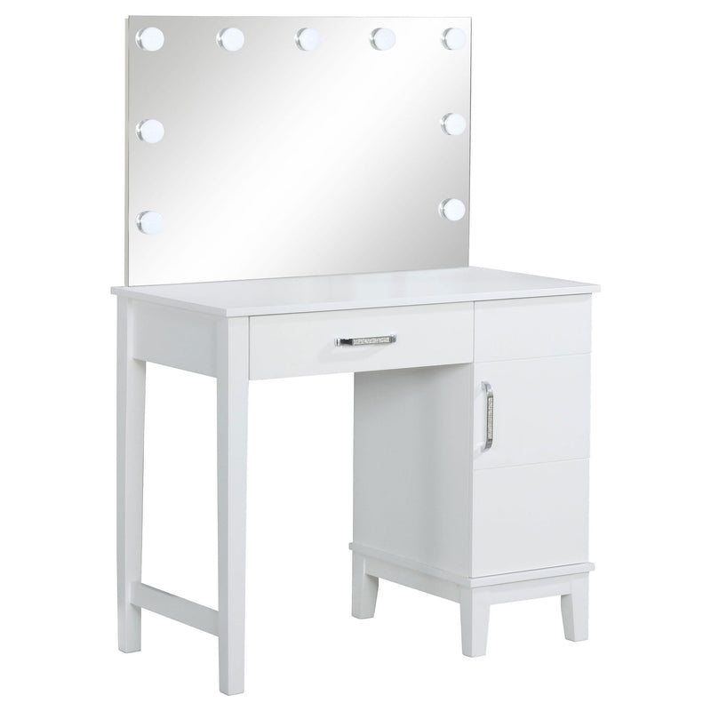 Elijah - Vanity Set With Lighting And Stool - White