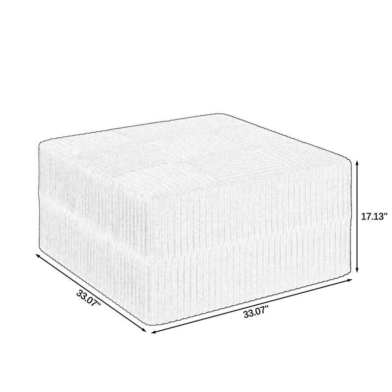 Modern Minimalist Ottoman Sofa Compressed Sectional Corduroy Couch Sleeper
