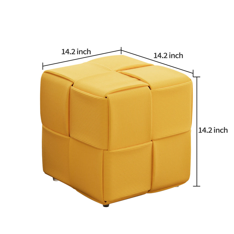 Modern Ottoman Foot Rest With Woven Design