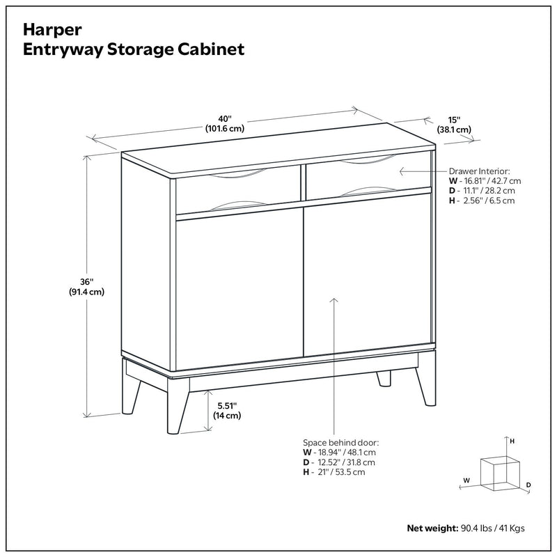 Harper - Entryway Storage Cabinet - Walnut Brown