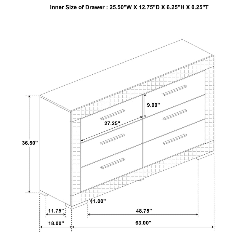 Pierce - 6 Drawer Dresser Cabinet
