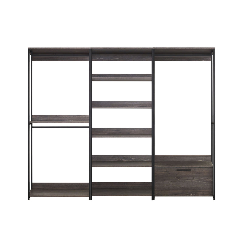 Monica - Walk In Closet System With Modular Design Melamine - Rustic