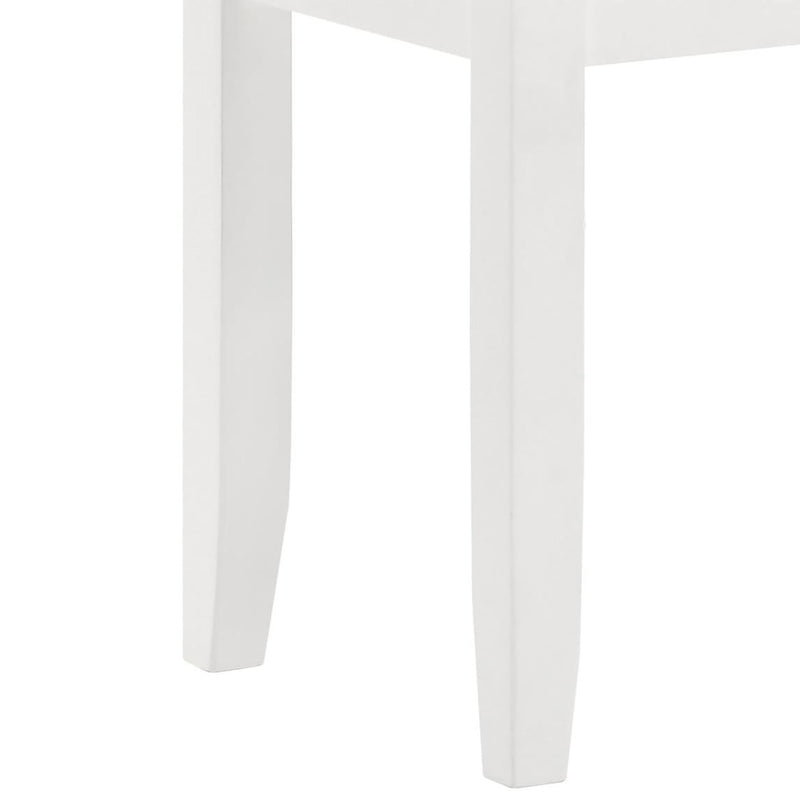 Vanity Stool With Padded Seat - White