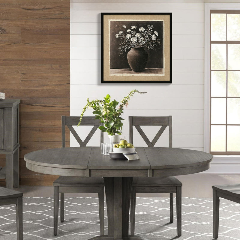 Artistic Path Abstract Flower Bouquet Wall Art - Ancient White