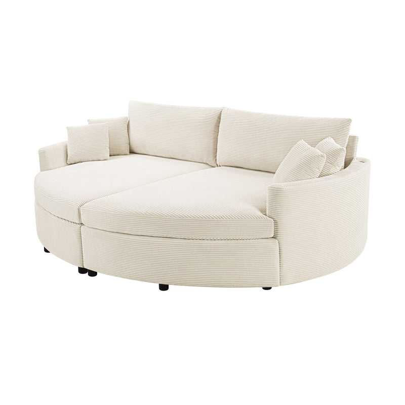 Oversized Double Chaise Lounge Sofa With USB Ports