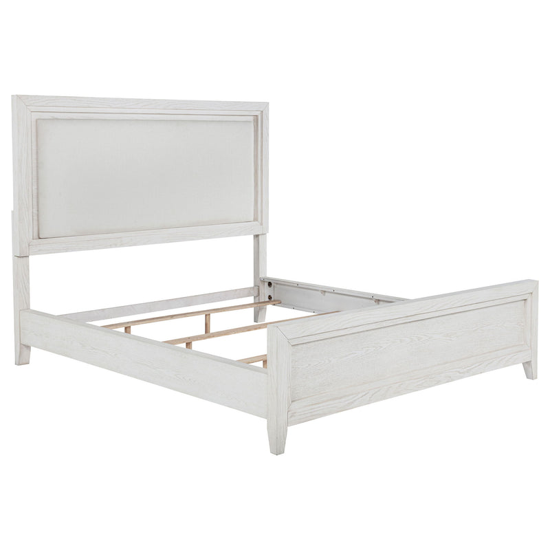 Inverness - Eastern King Panel Bed With Padded Headboard - White