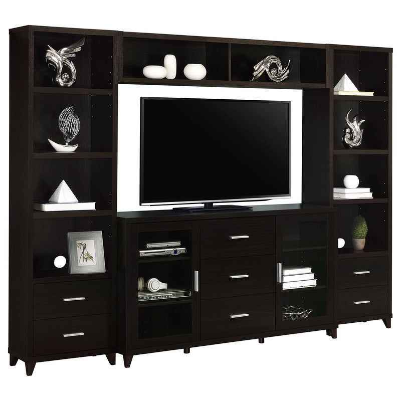 Barnaby - 4 Piece Rectangular Entertainment Center - Cappuccino