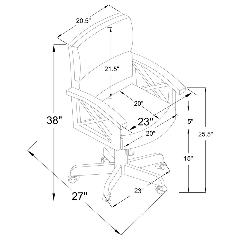Upholstered Game Chair With Casters - Brown