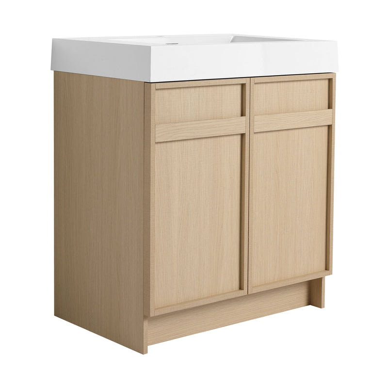 Freestanding Bathroom Vanity With Resin Sink & Soft Close Cabinet Doors