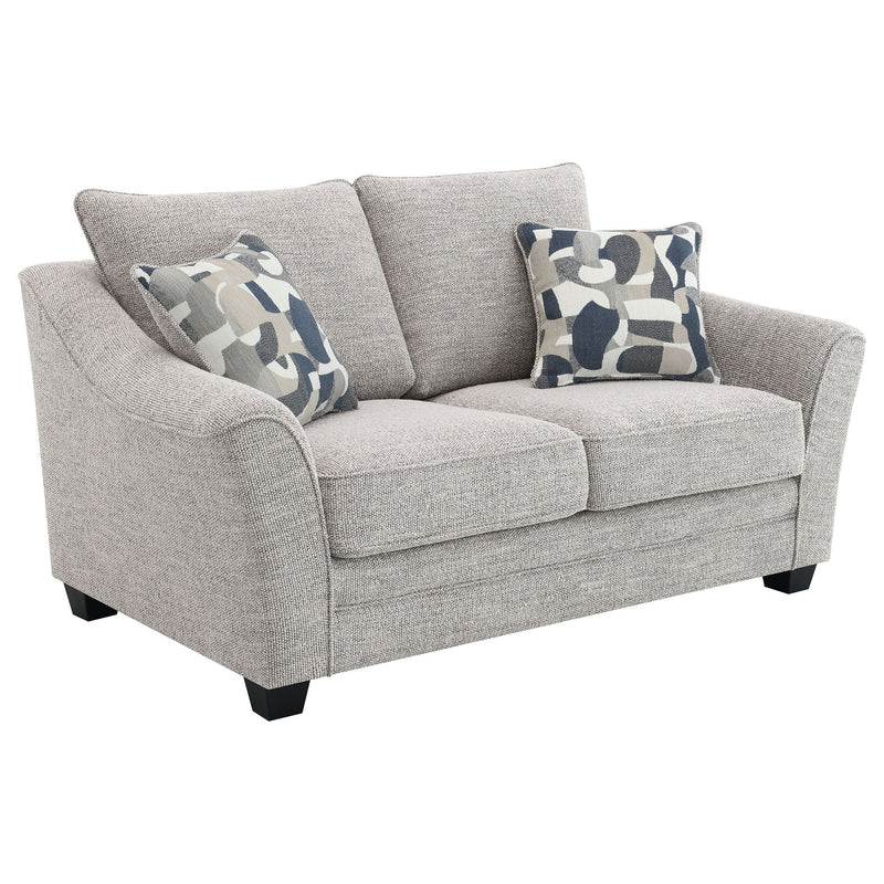 Lido - Upholstered Loveseat With Tapering Block Legs - Light Gray