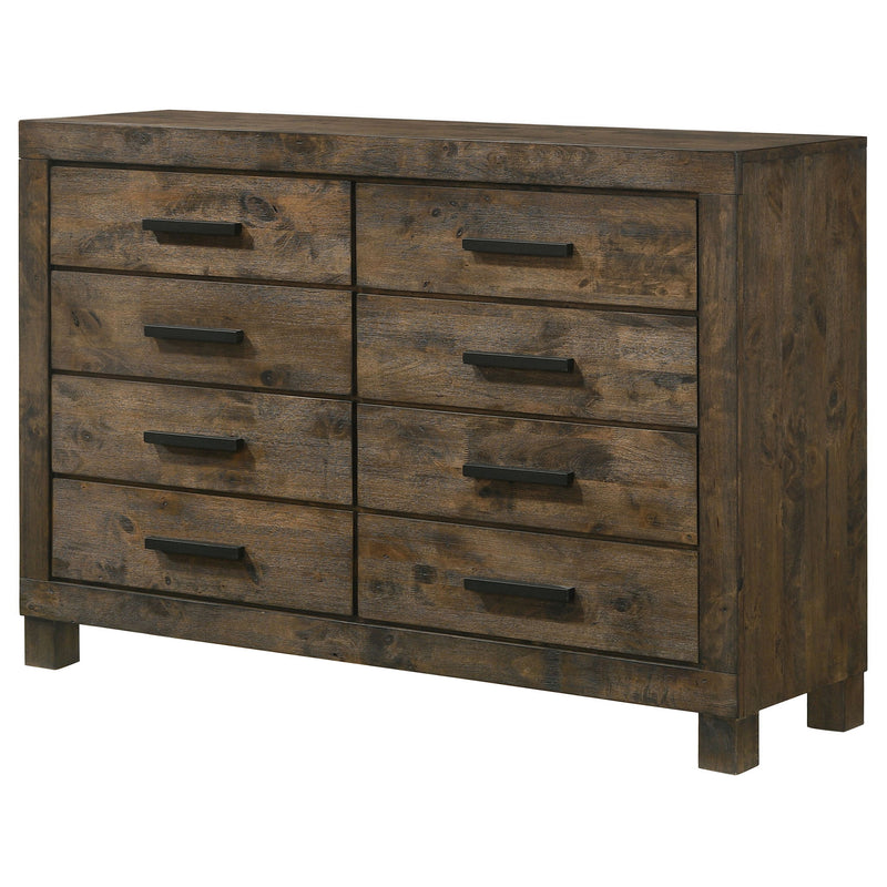 Bren - 8 Drawer Dresser With Pull Handles - Rustic