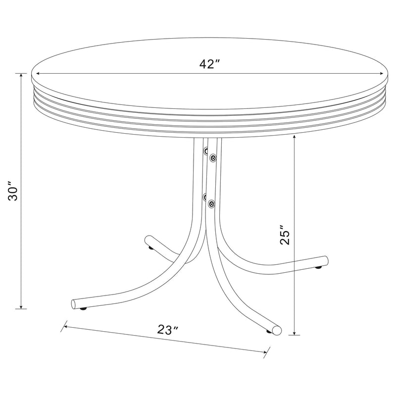 Retro Round Dining Table - White