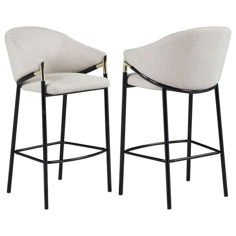 Sloped Arm Bar Stools (Set of 2) - Beige