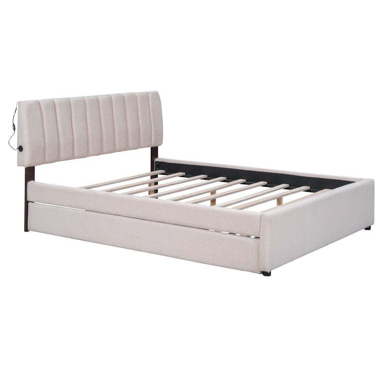 Upholstered Platform Bed With Trundle