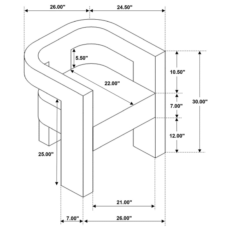 Verda - Upholstered Accent Side Chair In Soft With Rounded Open Back And 3 Leg Base - White