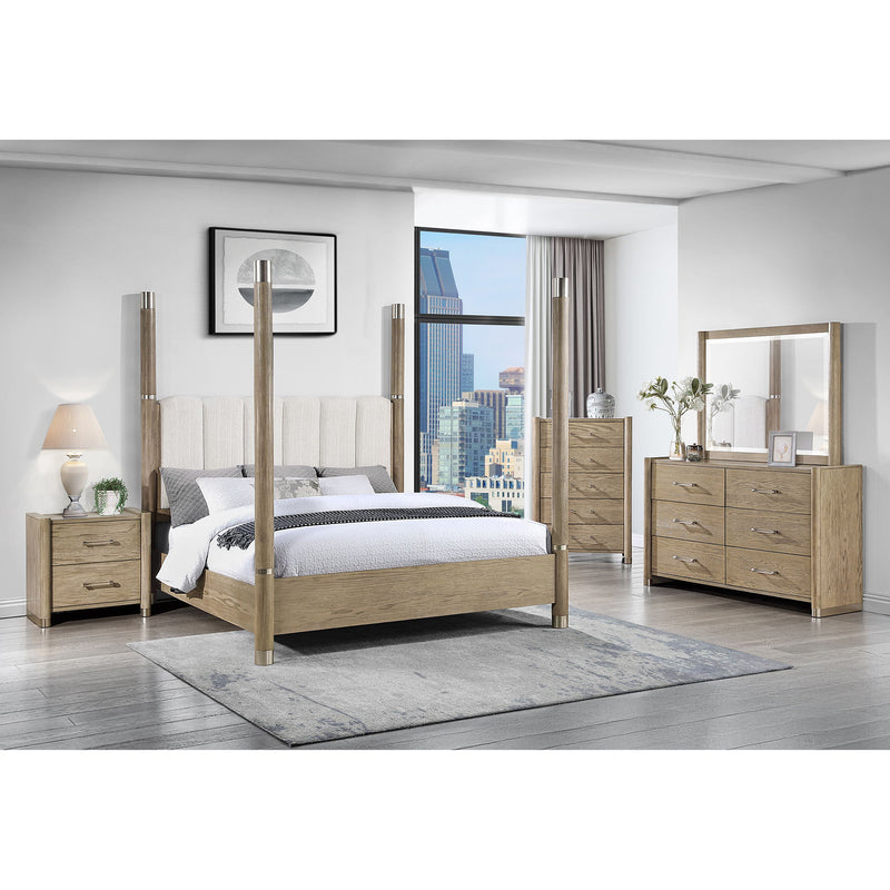Sarai - 5 Pieces Bedroom Set With Upholstered Headboard