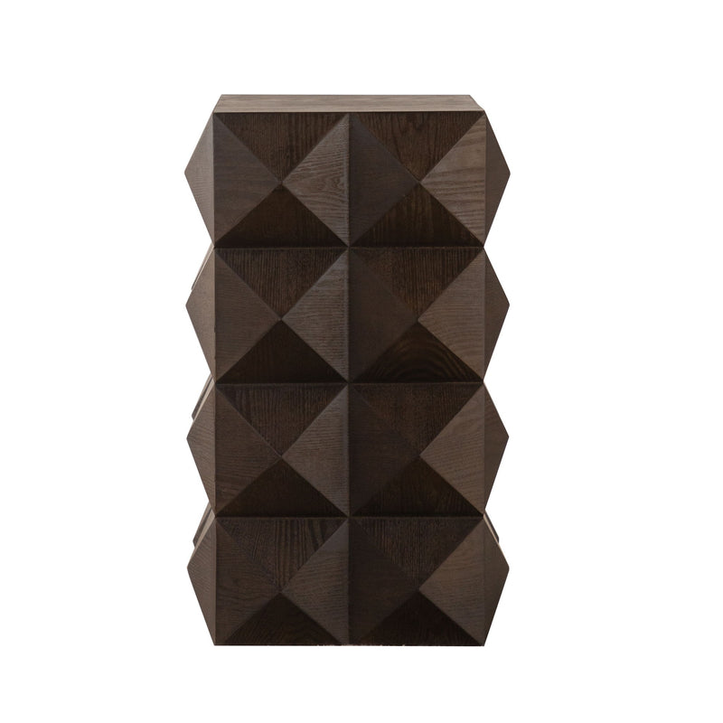 Side Table With 3D Embossed Pattern Design